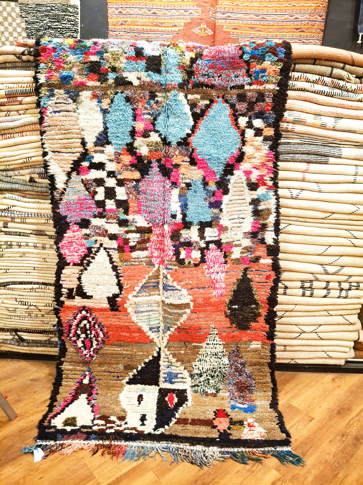 Azilal 002 – handmade Moroccan rug in recycled textile from Azilal, 2.80 × 1.30 m – view 2 of 8