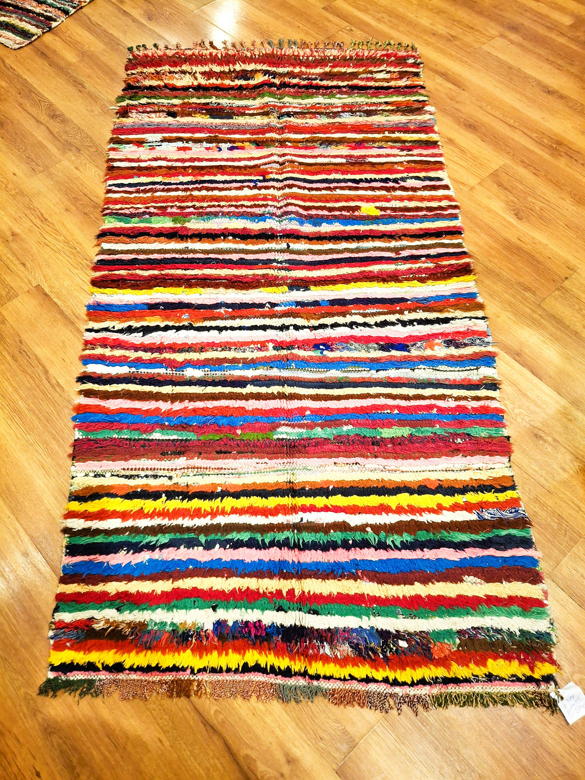 Azilal 003 – handmade Moroccan rug in recycled textile from Azilal, 2.18 × 1.07 m – view 1 of 8